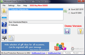 Microsoft Excel Protection Remover screenshot