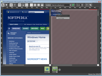 Microsoft Expression Web SuperPreview screenshot