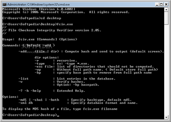 Microsoft File Checksum Integrity Verifier screenshot