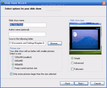 Microsoft HTML Slideshow Wizard screenshot 2