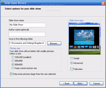 Microsoft HTML Slideshow Wizard screenshot 3
