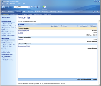 Microsoft Money Plus Sunset Home & Business screenshot 3