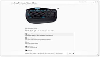 Microsoft Mouse and Keyboard Center screenshot