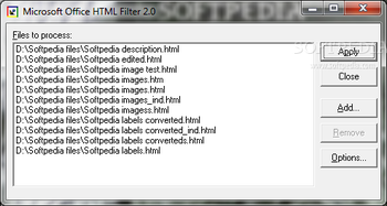 Microsoft Office 2000 HTML Filter screenshot