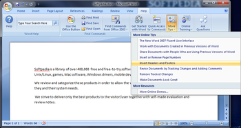 Microsoft Office 2007 Help Tab screenshot 3