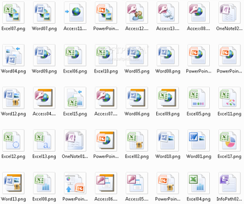 Microsoft Office 2007 icons screenshot