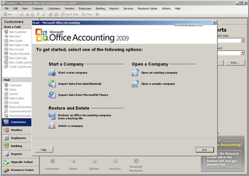 Microsoft Office Accounting Express screenshot