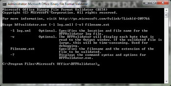 Microsoft Office Binary File Format Validator screenshot