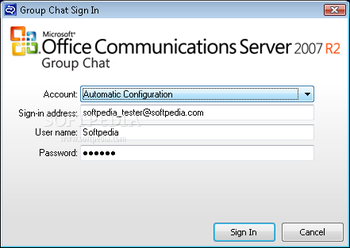 Microsoft Office Communications Server 2007 R2 Group Chat Client screenshot