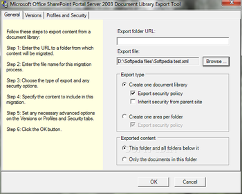 Microsoft Office SharePoint Portal Server 2003 Document Library Migration Tools screenshot