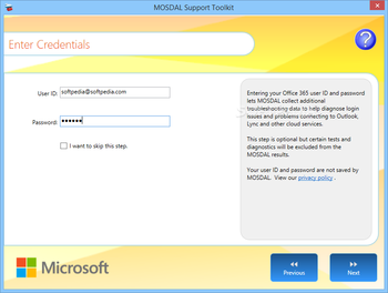 Microsoft Online Services Diagnostics and Logging Support Toolkit (MOSDAL) screenshot 4