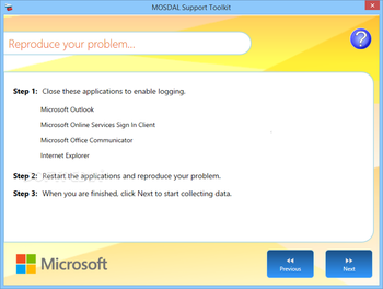 Microsoft Online Services Diagnostics and Logging Support Toolkit (MOSDAL) screenshot 5