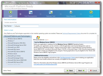 Microsoft Platform Ready Test Tool screenshot 2