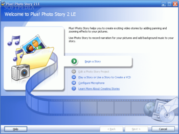 Microsoft Plus PhotoStory LE screenshot