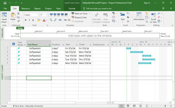 Microsoft Project Professional screenshot