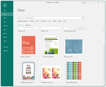 Microsoft Publisher screenshot 2