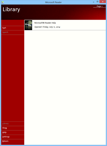 Microsoft Reader screenshot