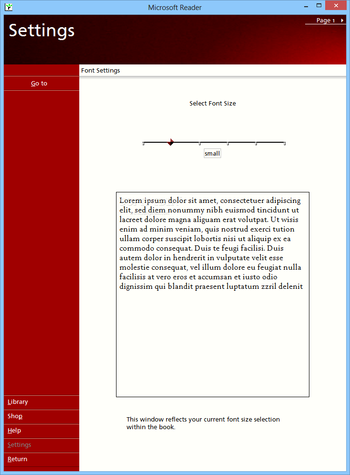 Microsoft Reader screenshot 2
