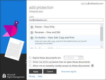 Microsoft Rights Management sharing application screenshot 4