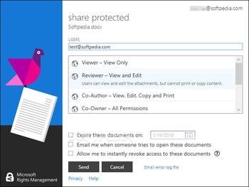 Microsoft Rights Management sharing application screenshot 5
