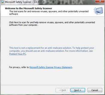 Microsoft Safety Scanner screenshot