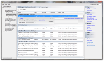 Microsoft Security Compliance Manager screenshot 2