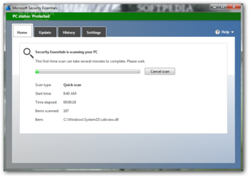 Microsoft Security Essentials screenshot 2