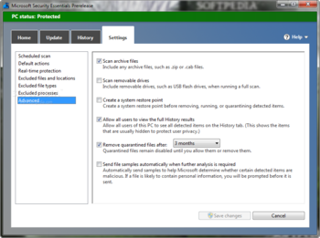 Microsoft Security Essentials screenshot 8