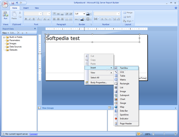 Microsoft SQL Server 2012 SP1 Report Builder screenshot