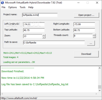 Microsoft VirtualEarth Hybrid Downloader screenshot