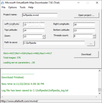 Microsoft VirtualEarth Map Downloader screenshot