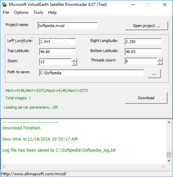 Microsoft VirtualEarth Satellite Downloader screenshot