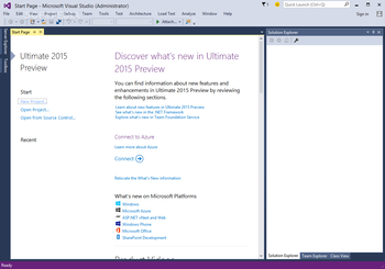 Microsoft Visual Studio Ultimate screenshot