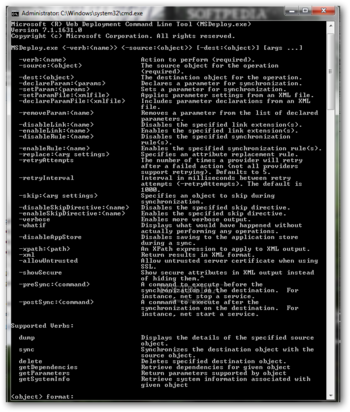 Microsoft Web Deploy screenshot