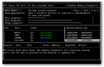 Microsoft Windows Memory Diagnostic screenshot 2