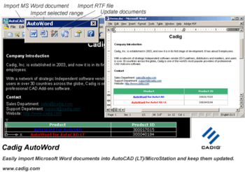 Microsoft Word to AutoCAD - AutoWord screenshot