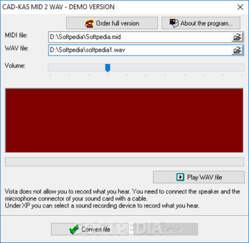MID 2 WAV screenshot