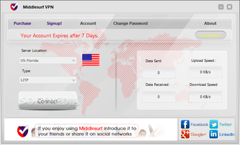 Middlesurf VPN screenshot