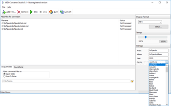 MIDI Converter Studio screenshot
