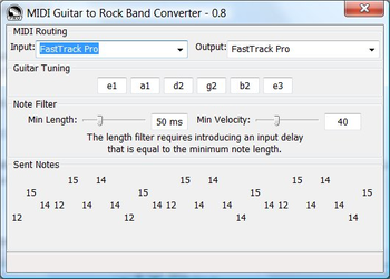 Midi Guitar to Rock Band Converter screenshot 2
