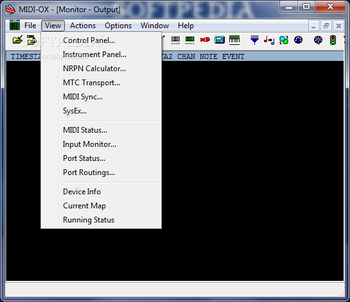 MIDI-OX screenshot 2