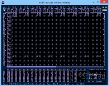 MIDI-tracker screenshot