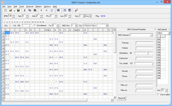 MIDI Tracker screenshot