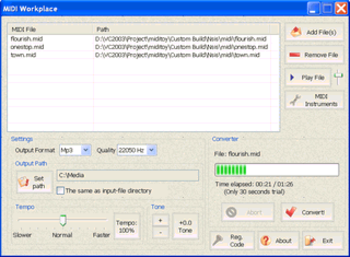 MIDI Workplace screenshot