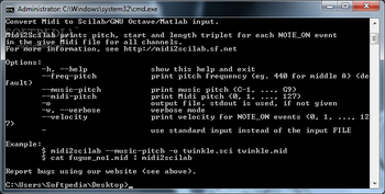 Midi2Scilab screenshot
