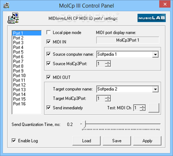 MIDIoverLAN CP screenshot
