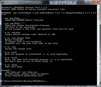 Midp2Exe screenshot