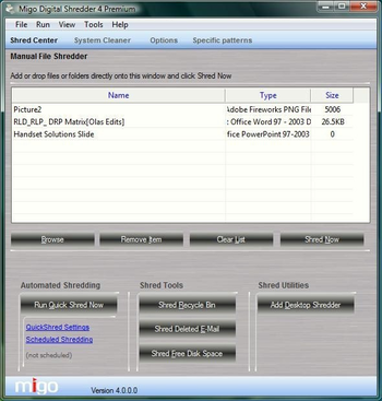 Migo Digital Shredder screenshot 3