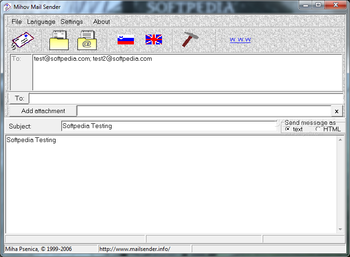 Mihov Mail Sender screenshot