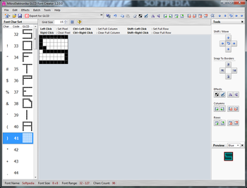 MikroElektronika GLCD Font Creator screenshot